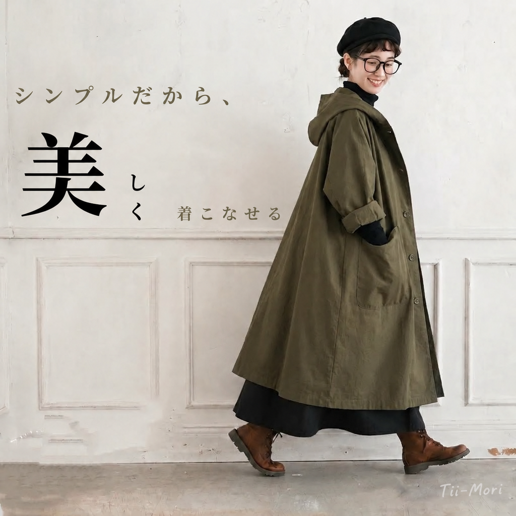 コットン F 無地 トレンチコート
