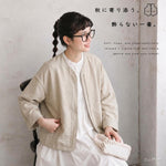M～4XL ドロップショルダー 長袖 無地 配色 ジャケット