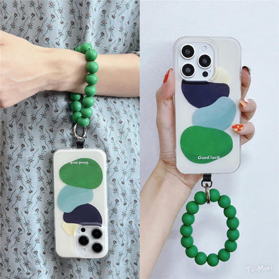 ストラップ付き アート柄 スマホケース＆スマホリングストラップ