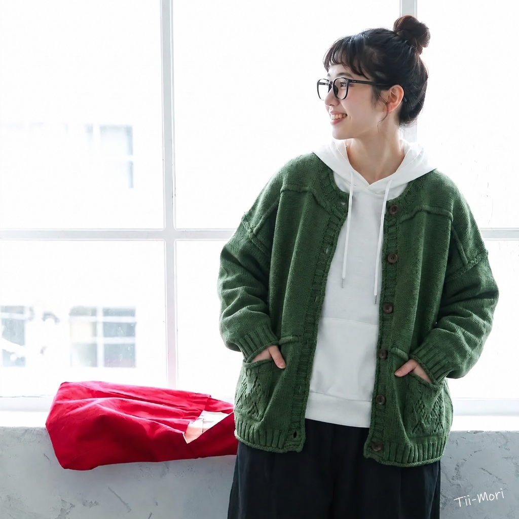 M～4XL 長袖 カーディガン