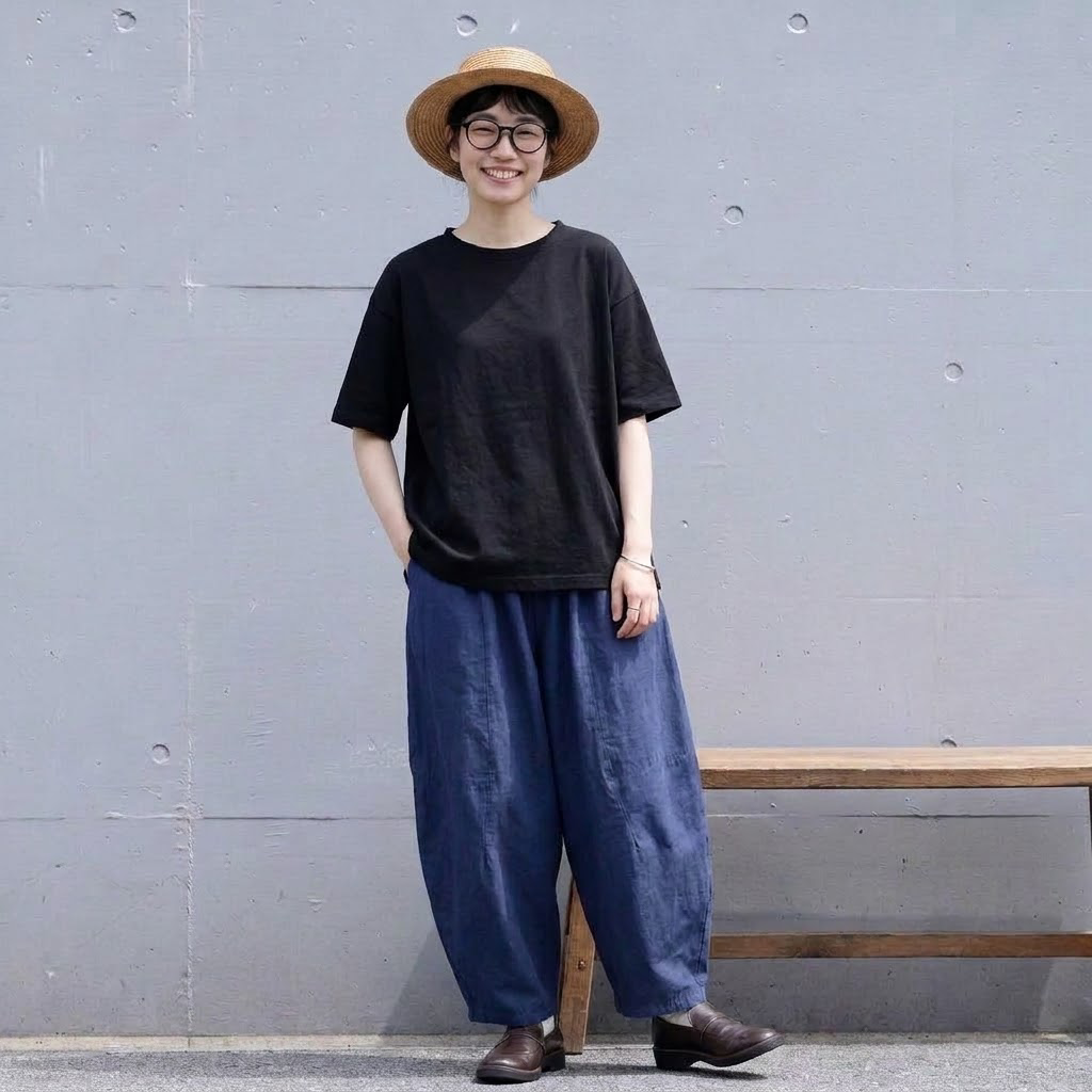 リラックス感 無地 カジュアルパンツ
