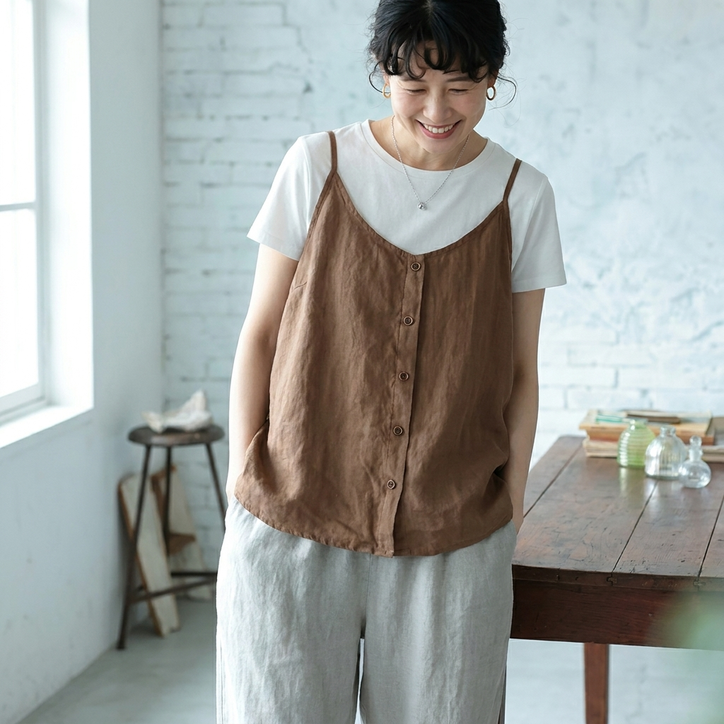 コットン 週末 接触冷感 コーディネート自在 キャミソール