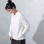 S～4XL ポロ襟 長袖トップス