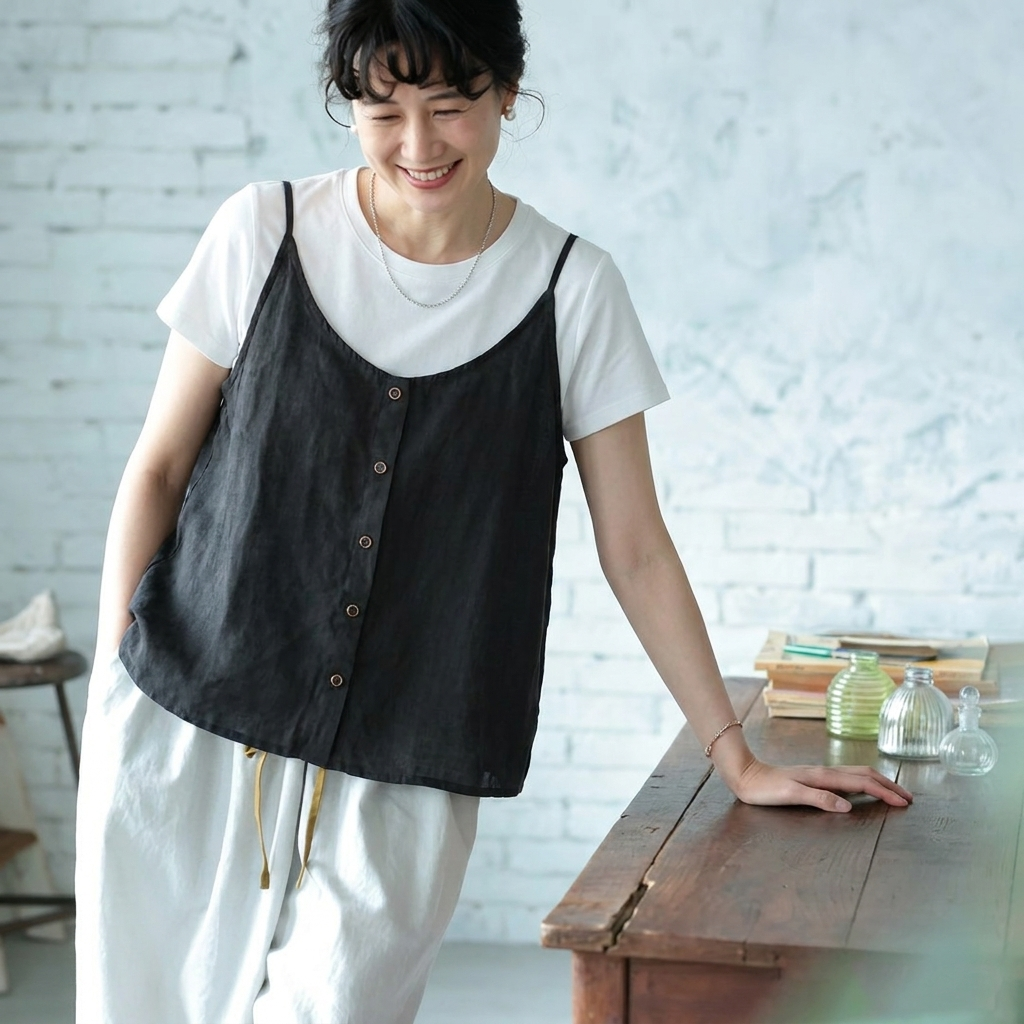 コットン 週末 接触冷感 コーディネート自在 キャミソール