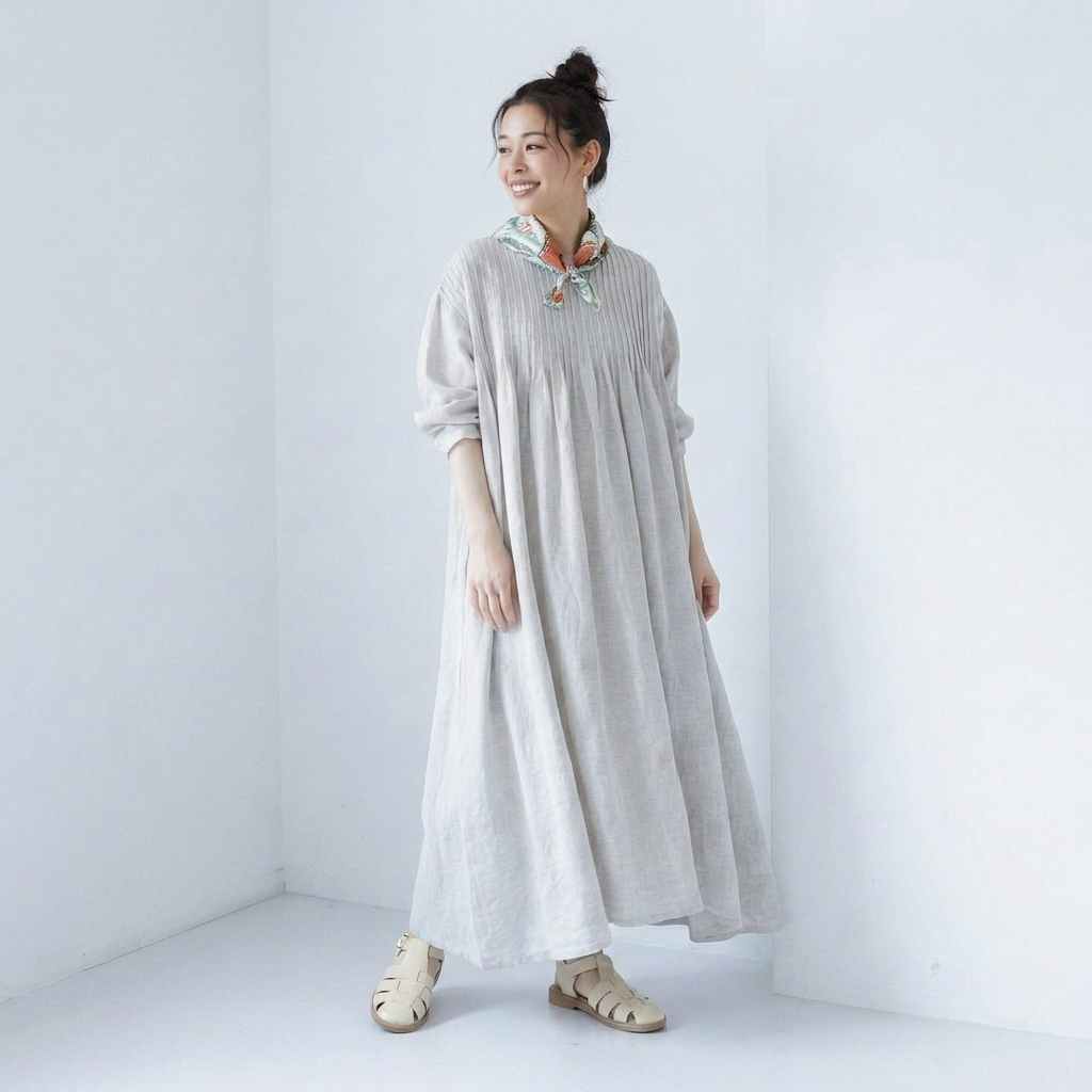 織り 丸トゥ 平底 サンダル