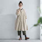 リラックス感たっぷり リネン調ワンピース カーディガン なお出かけに