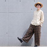 M～5XL ポケット付き チェック柄 パンツ