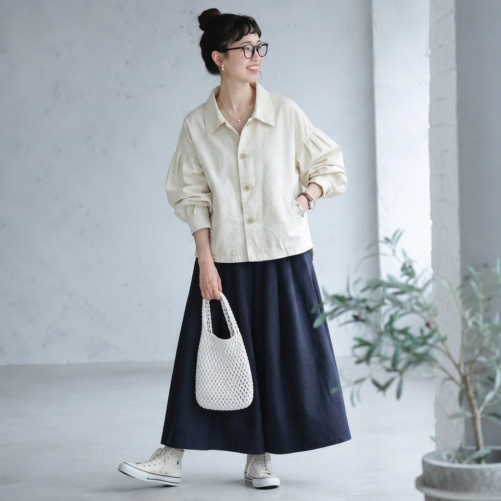 コットン M～4XL ボタン 無地 長袖 ジャケット
