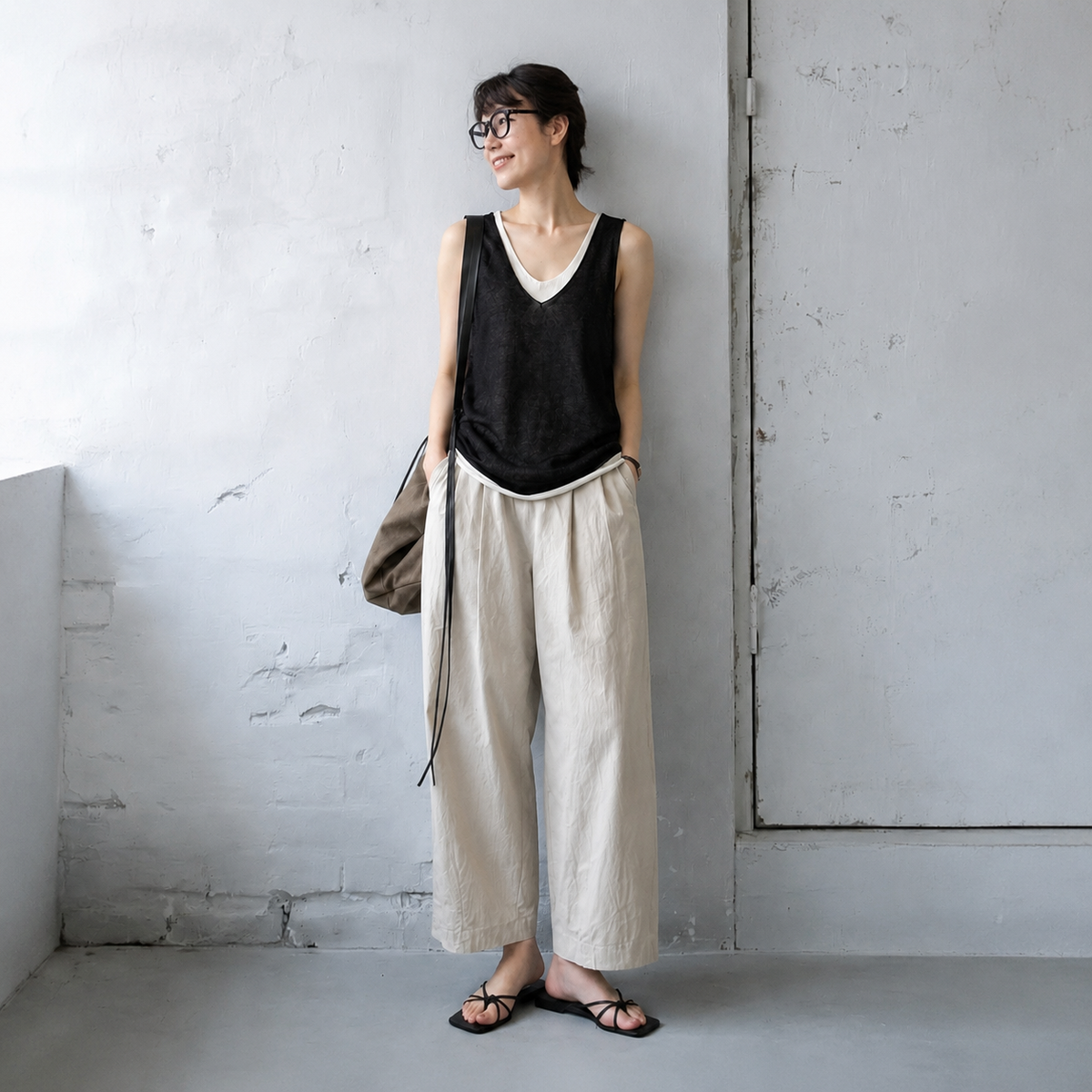 M～4XL ポリエステル アンクル丈（9分丈） ハイウエスト 休日／外出 パンツ
