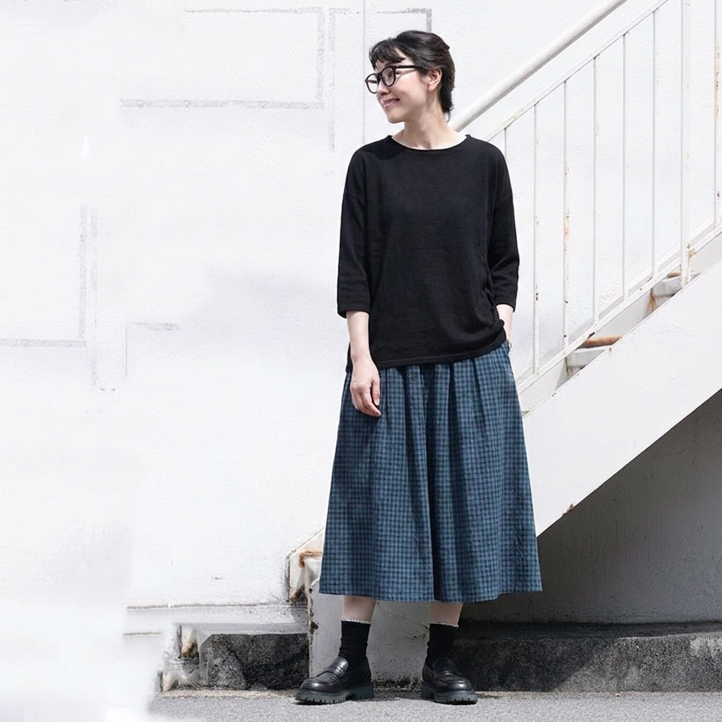 チェック柄 レトロ Aライン スカート