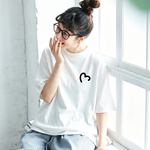 コットン ラウンドネック 半袖 プリント Tシャツ