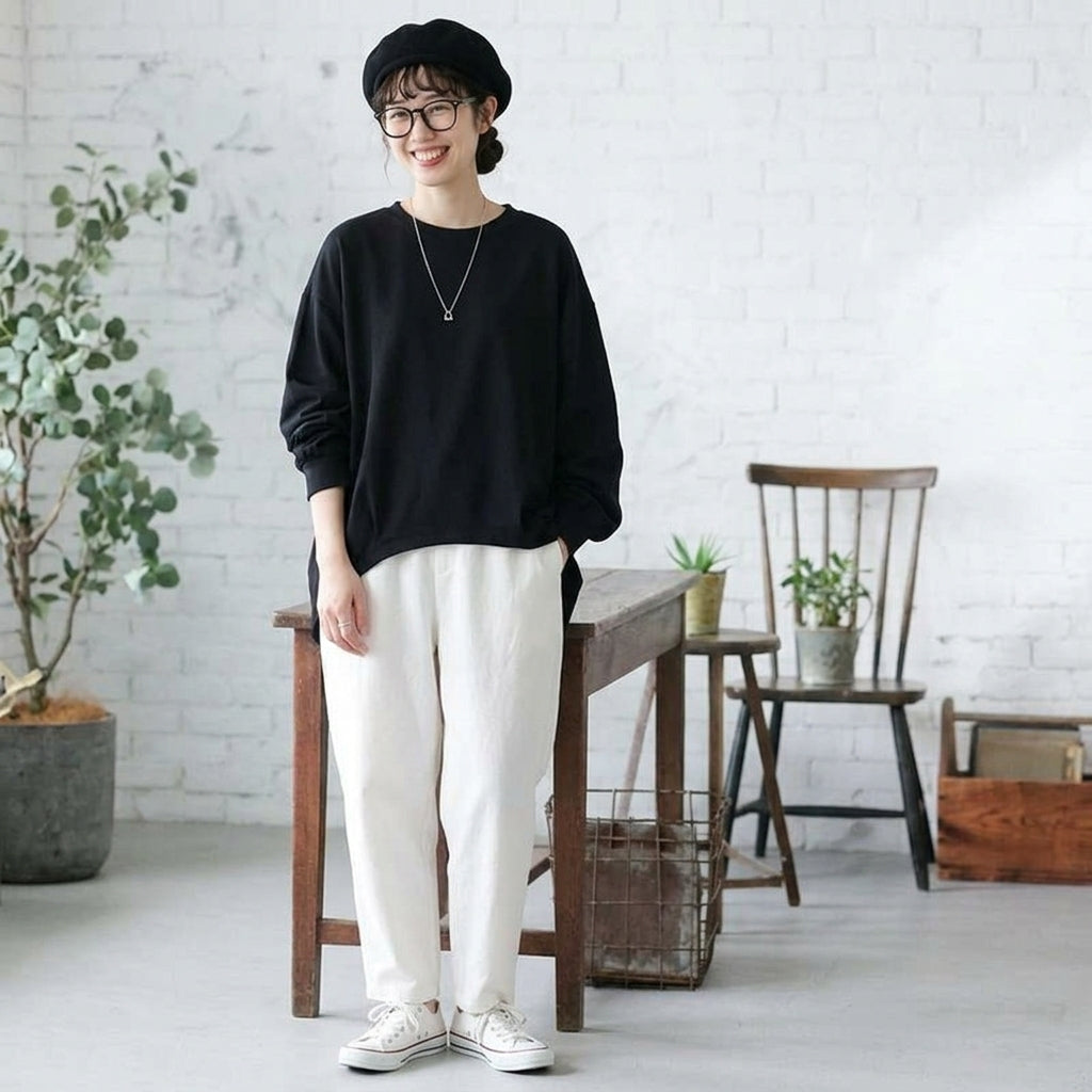 コットン テクスチャ 無地 Tシャツ