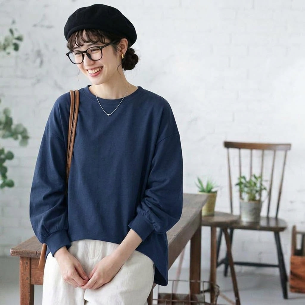 コットン テクスチャ 無地 Tシャツ