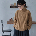 M～5XL フリーサイズ ハイネック ハーフボタン ポケット付き 長袖パーカー