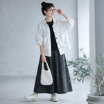 コットン 2XL～5XL 無地 ポケット付き ボタン 長袖 シャツ
