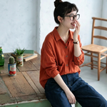 コットン 2XL～5XL 無地 ポケット付き ボタン 長袖 シャツ