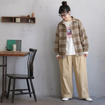 チェック柄 長袖ボタンシャツ