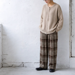 チェック柄 ストレートワイドパンツ 通常・裏起毛