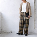 チェック柄 ストレートワイドパンツ 通常・裏起毛