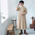 ボタン 長袖 ワンピース