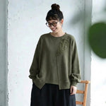 L～5XL ボタンデザイン アシンメトリー パーカー