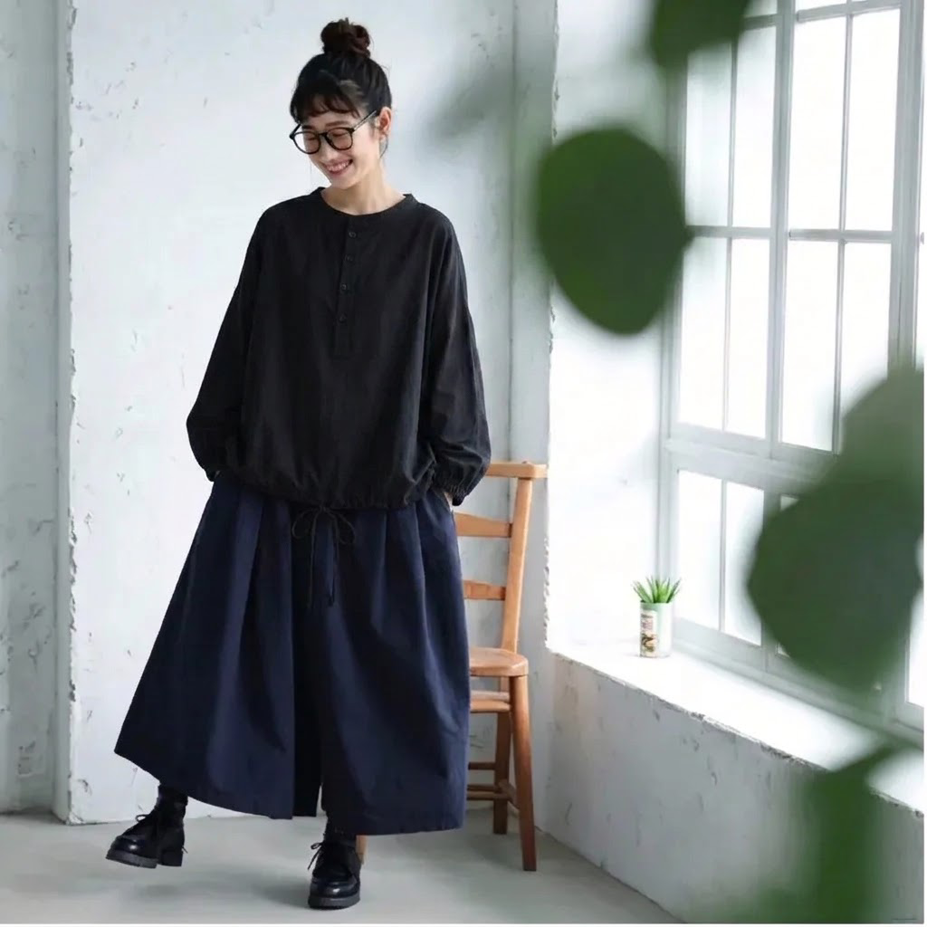 ドロップショルダー ロングスリーブ シャツ