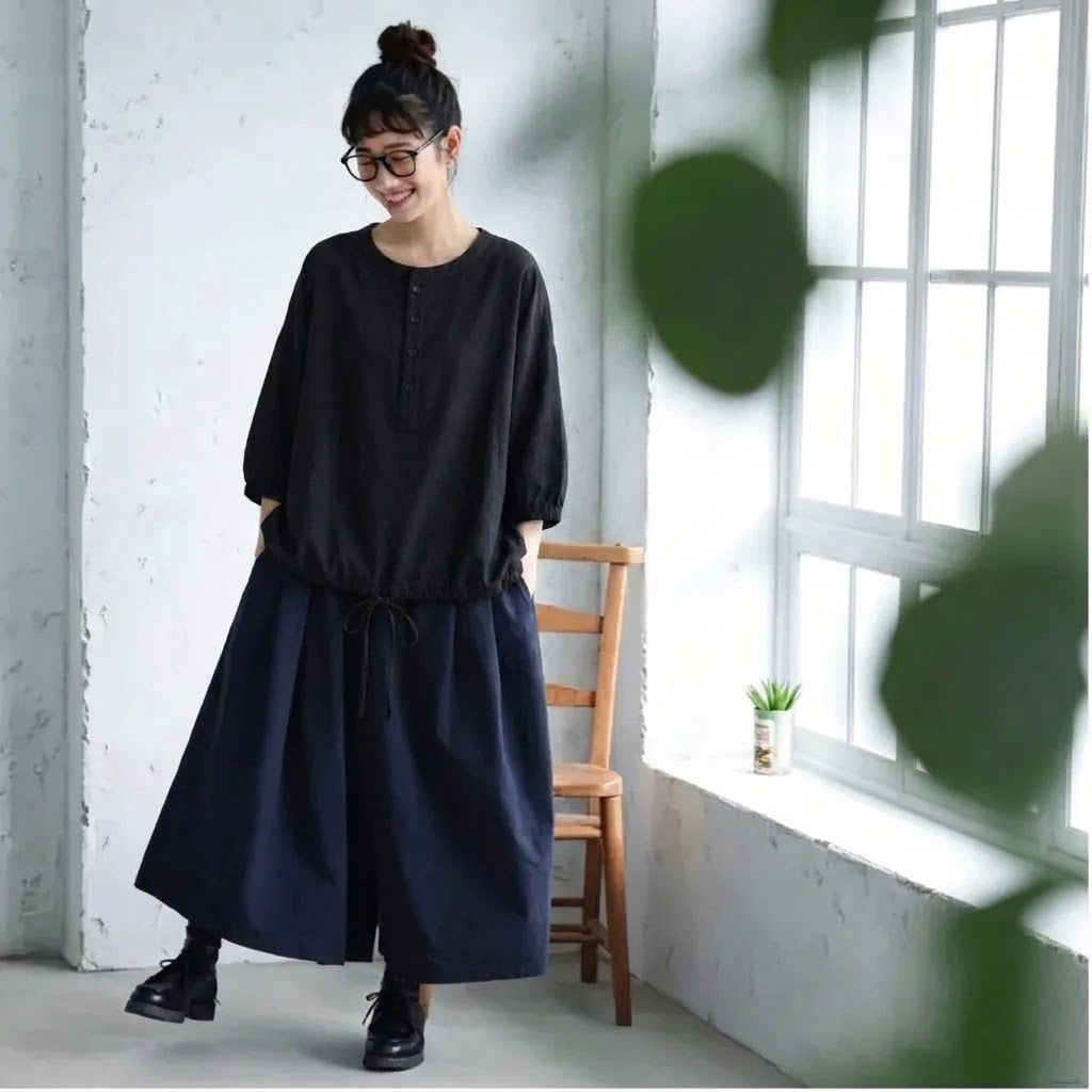 ドロップショルダー ロングスリーブ シャツ