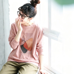 アートプリント クルーネック長袖Tシャツ