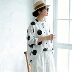 XS～5XL ドット柄 プリント ノーマルスリーブ 長袖 シャツ
