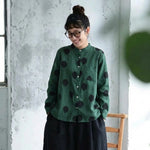 XS～5XL ドット柄 プリント ノーマルスリーブ 長袖 シャツ