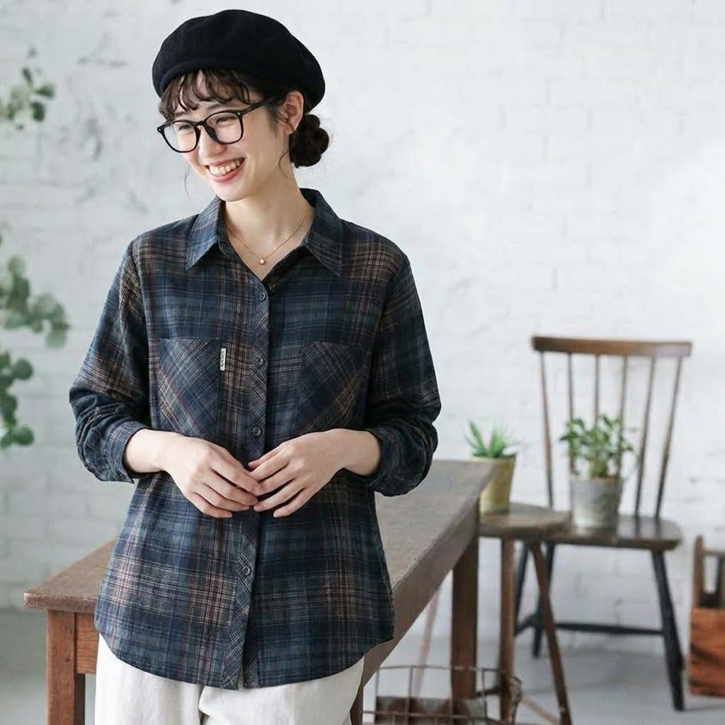L～5XL チェック柄 オーバーサイズシャツ
