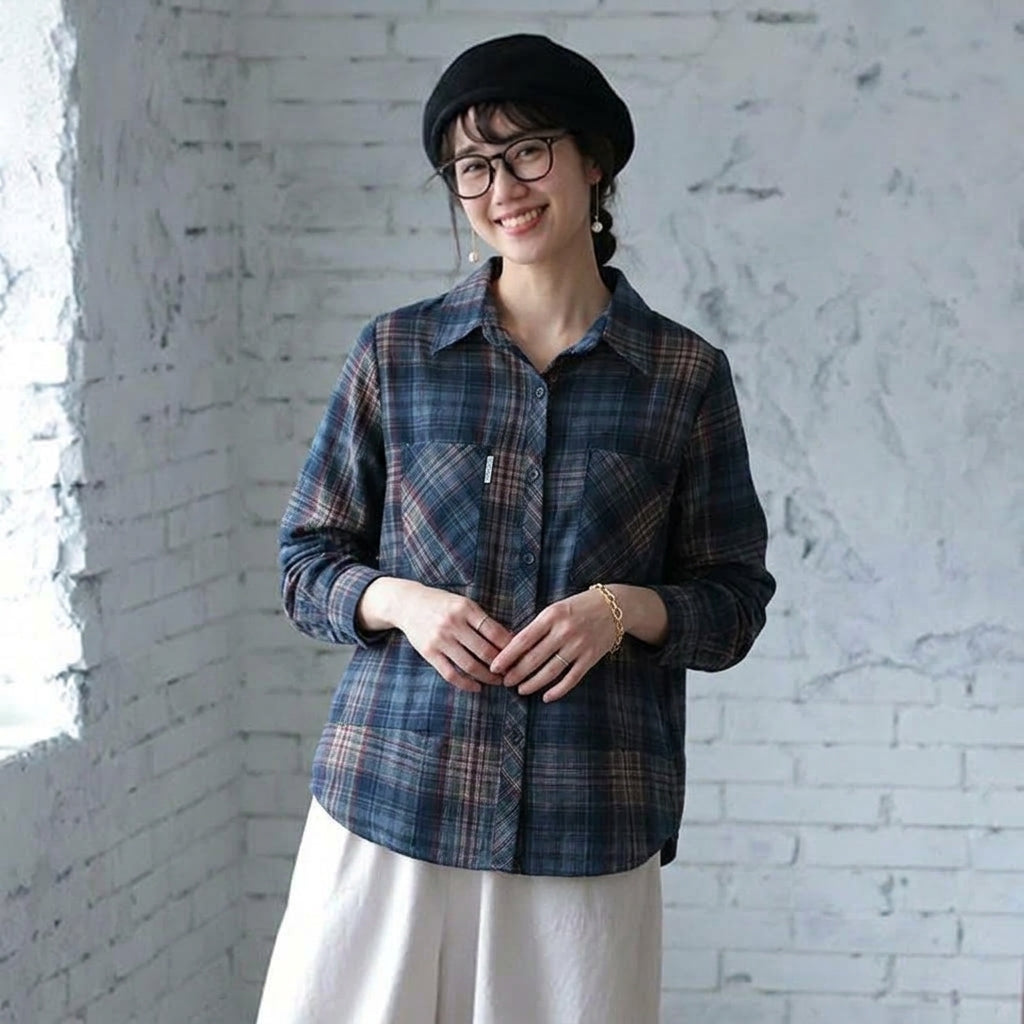 L～5XL チェック柄 オーバーサイズシャツ
