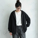 L～5XL フード付き 前開きポケット付き ゆったりシルエット 長袖ジャケット