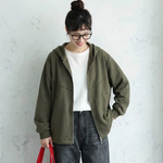 L～5XL フード付き 前開きポケット付き ゆったりシルエット 長袖ジャケット