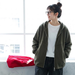 L～5XL フード付き 前開きポケット付き ゆったりシルエット 長袖ジャケット