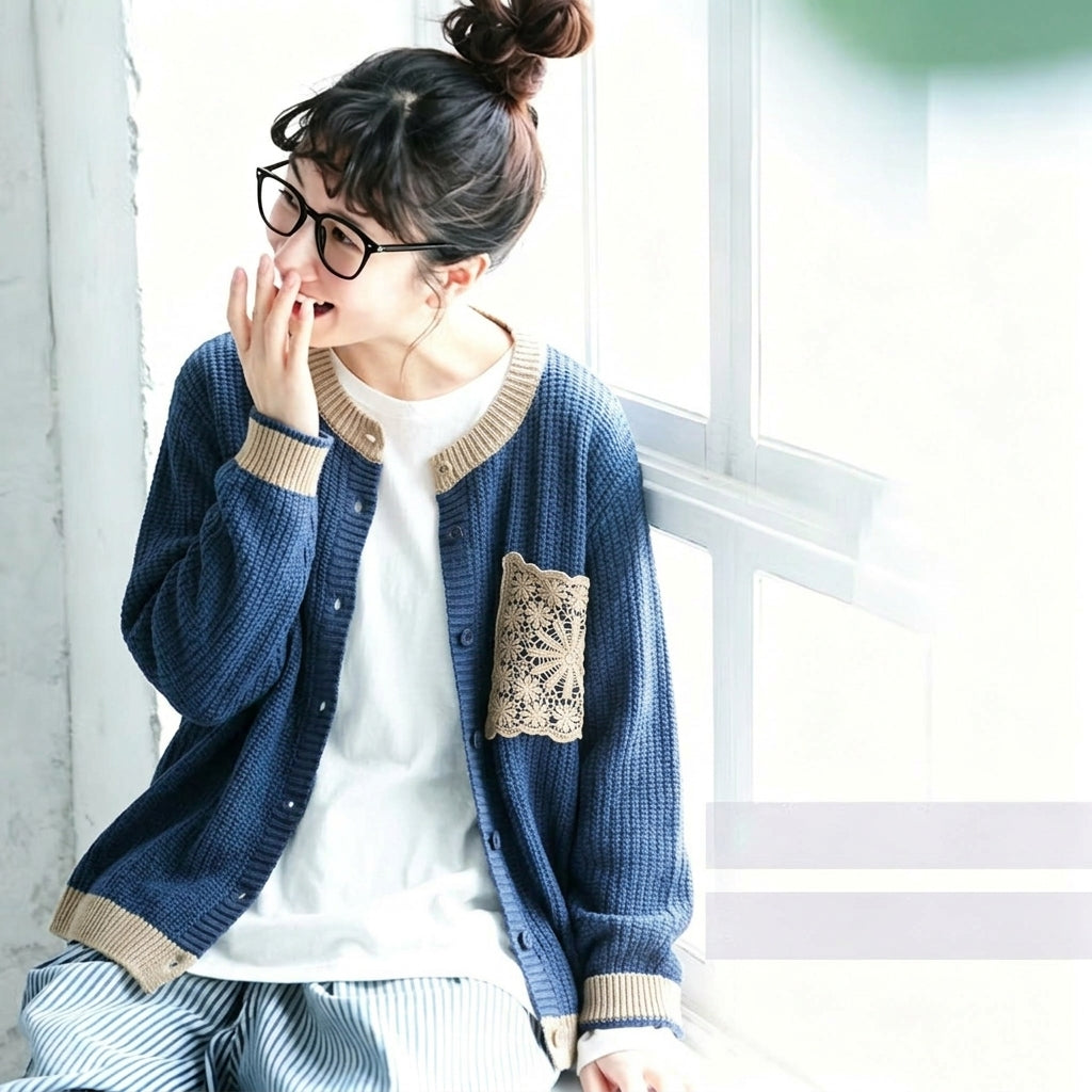 ほっこりと馴染むニット羽織り