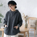 フード付き 長袖 無地 Tシャツ