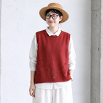 5色展開｜透かし編み ゆったりニットベスト