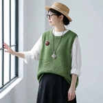 5色展開｜透かし編み ゆったりニットベスト