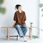 レトロ ボウタイ ギャザー 折り襟 Tシャツ