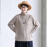 7色展開｜シャーリングネック ゆったり長袖ニット