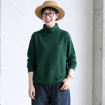7色展開｜シャーリングネック ゆったり長袖ニット