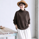 7色展開｜シャーリングネック ゆったり長袖ニット