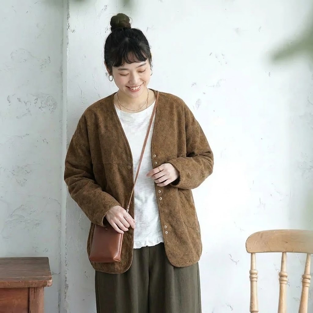 M～4XL 花柄 総柄 長袖 カーディガン