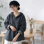 フード付き 長袖 無地 Tシャツ