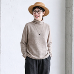 7色展開｜シャーリングネック ゆったり長袖ニット