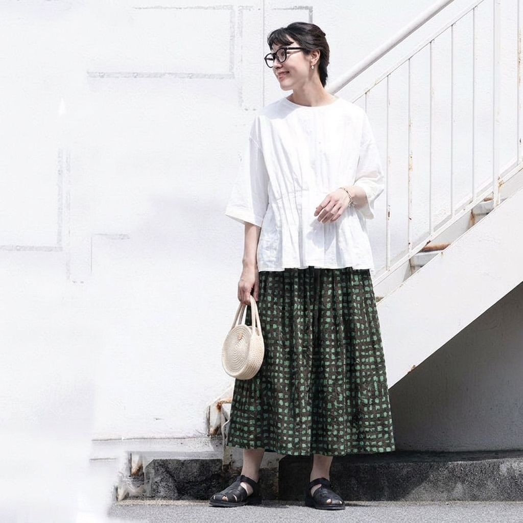 綿麻 スカート