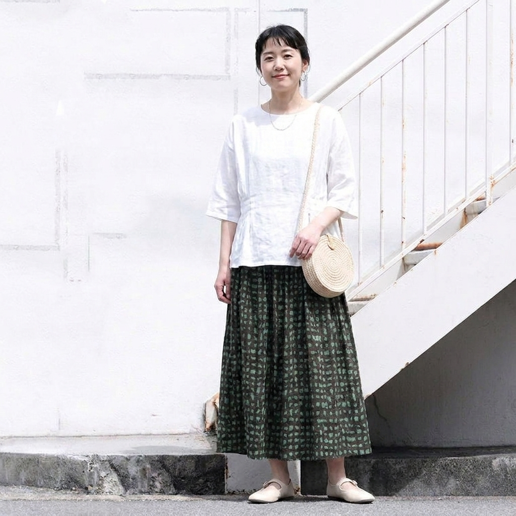 綿麻 スカート