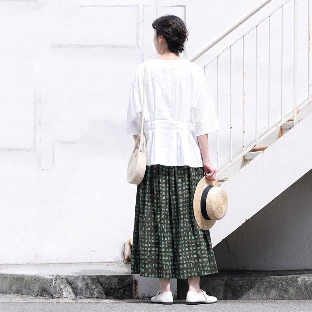 綿麻 スカート