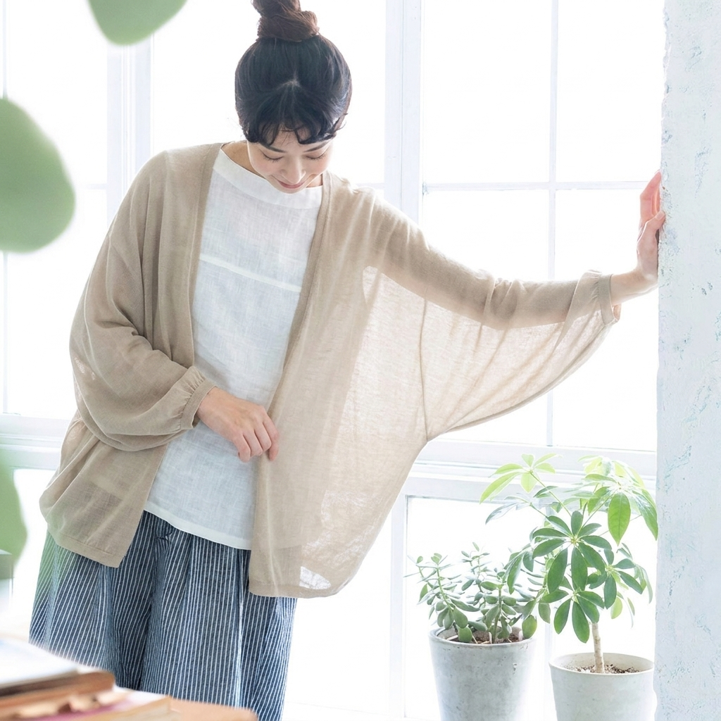 コットン 接触冷感 UVカット ドルマンスリーブ 効果 カーディガン